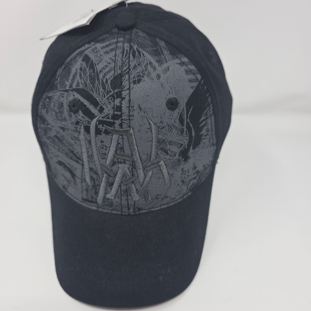 HYP Baseball Cap 56CM Graphic Print Cotton Structured Jet Black 2010s Vintage